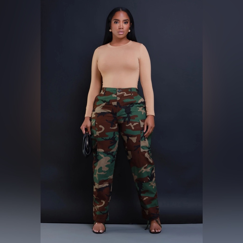 Swank A Posh - At Ease Cargo Camouflage Pants (M)